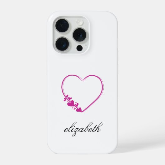 rood hartvormig met witte achtergrond gepersonalis iPhone hoesje (Achterkant)