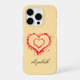 rood hartvormige kleurrijke achtergrond gepersonal iPhone 16 pro hoesje