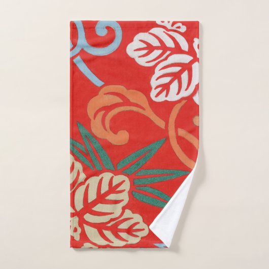 Rood Hawaiiaans Japans Kimono:  Bloemen Bad Handdoek (Handdoek)