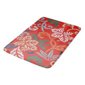 Rood Hawaiiaans Japans Kimono:  Bloemen Badmat (Gekanteld)