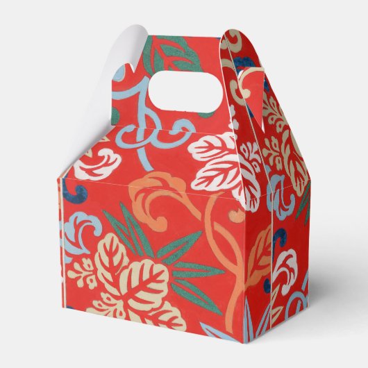 Rood Hawaiiaans Japans Kimono:  Bloemen Bedankdoosjes (Achterkant)