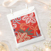 Rood Hawaiiaans Japans Kimono:  Bloemen Bedankzakje (Geknipt)