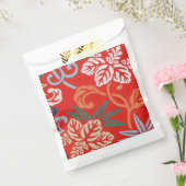 Rood Hawaiiaans Japans Kimono:  Bloemen Bedankzakje (Gezegeld)