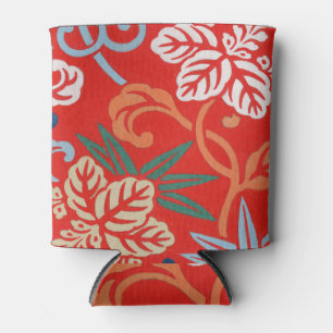 Rood Hawaiiaans Japans Kimono:  Bloemen Blikjeskoeler