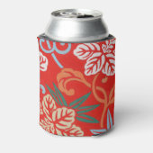 Rood Hawaiiaans Japans Kimono: Bloemen Blikjeskoeler (Blikje Achterkant)