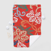 Rood Hawaiiaans Japans Kimono:  Bloemen Golfhanddoek (Insitu)