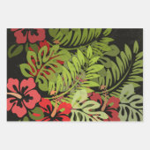 Rood Hawaiiaans Japans Kimono: Bloemen Inpakpapier Vel (Voorkant 2)