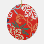 Rood Hawaiiaans Japans Kimono:  Bloemen Keramisch Ornament (Links)