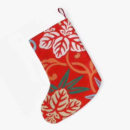 Rood Hawaiiaans Japans Kimono:  Bloemen Kleine Kerstsok (Achterkant (Hangend))