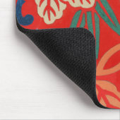 Rood Hawaiiaans Japans Kimono:  Bloemen Muismat (Hoek)