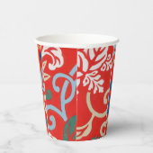 Rood Hawaiiaans Japans Kimono:  Bloemen Papieren Bekers (Rechts)