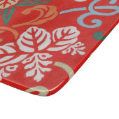 Rood Hawaiiaans Japans Kimono:  Bloemen Snijplank (Hoek)