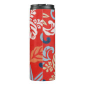 Rood Hawaiiaans Japans Kimono:  Bloemen Thermosbeker (Achterkant)