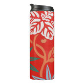 Rood Hawaiiaans Japans Kimono:  Bloemen Thermosbeker (Geroteerd rechts)