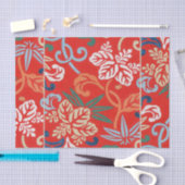 Rood Hawaiiaans Japans Kimono:  Bloemen Tissuepapier (Craft)