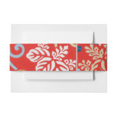 Rood Hawaiiaans Japans Kimono: Bloemen Uitnodigingen Wikkel (Voorkant Voorbeeld)