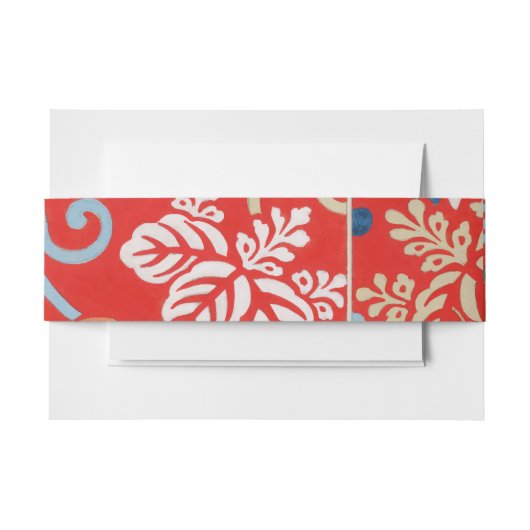 Rood Hawaiiaans Japans Kimono: Bloemen Uitnodigingen Wikkel (Voorkant Voorbeeld)