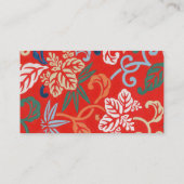 Rood Hawaiiaans Japans Kimono: Bloemen Visitekaartje (Achterkant)