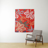 Rood Hawaiiaans Japans Kimono:  Bloemen Wandkleed (In situ)