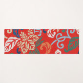 Rood Hawaiiaans Japans Kimono:  Bloemen Yogamat (Voorkant (horizontaal))