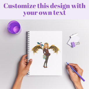 Rood-Headed Steampunk Dragon Girl Notitieboek