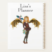 Rood-Headed Steampunk Dragon Girl Planner (Achterkant)