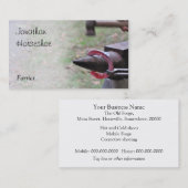 Rood heet hoefijzer op een aambeeld visitekaartje (Voorkant / Achterkant)