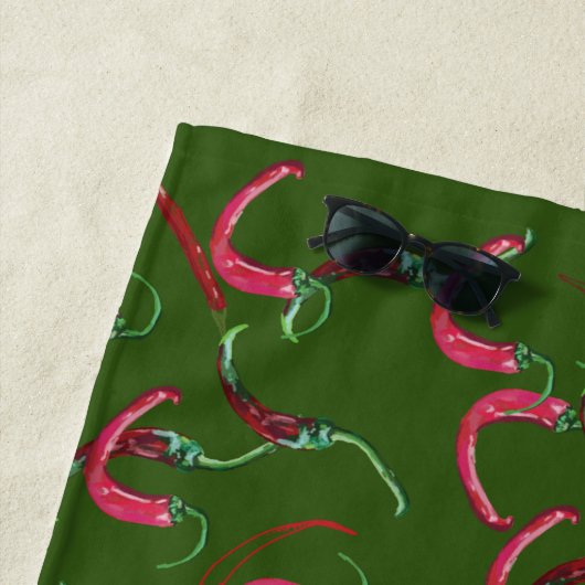 Rood Heet pepers patroon Strandlaken (In situ)