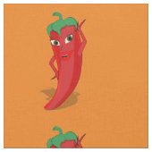 Rood Heet Pepper Diva Tekenpatroon Stof (Close Up)