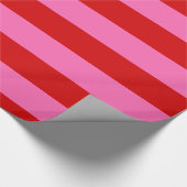 Rood, Heet Roze #2 XL Preppy Streep 1X Cadeaupapier (Hoek)