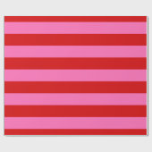 Rood, Heet Roze #2 XL Preppy Streep 1X Cadeaupapier (Vlak)
