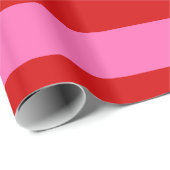 Rood, Heet Roze #2 XL Preppy Streep 1X Cadeaupapier (Rol Hoek)