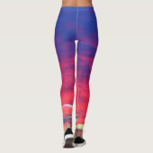 Rood heet roze blauw wolken zonsopgang foto vet mo leggings (Achterkant)