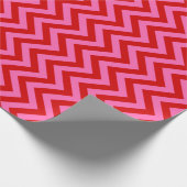 Rood Heet Roze Chevron Zigzag Doe-het-zelf Kleuren Cadeaupapier (Hoek)
