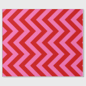Rood Heet Roze Grote Chevron Zigzag Inpakpapier (Vlak)