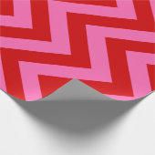 Rood Heet Roze Grote Chevron Zigzag Inpakpapier (Hoek)