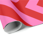 Rood Heet Roze Grote Chevron Zigzag Inpakpapier (Rol Hoek)