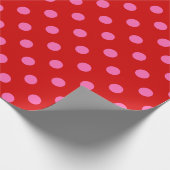 Rood Heet Roze Stippen DIY Kleuren Cadeaupapier (Hoek)