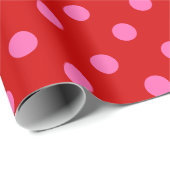 Rood Heet Roze Stippen DIY Kleuren Cadeaupapier (Rol Hoek)