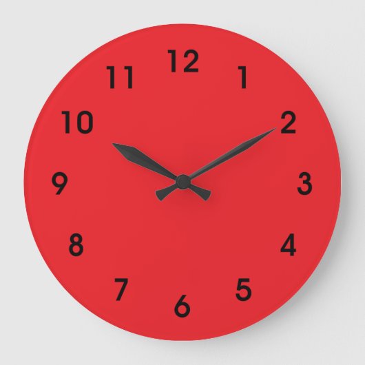 Rood, helder rood, effen kleur grote klok (Voorkant)