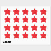 Rood, helder rood, effen kleur ster sticker (Vel)