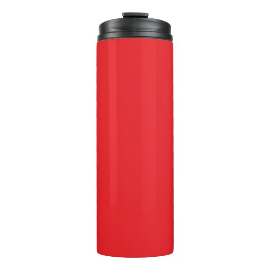 Rood, helder rood, effen kleur thermosbeker (Voorkant)