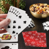 rood, helder, ster, stof, ornament, modern, textie pokerkaarten (Insitu)