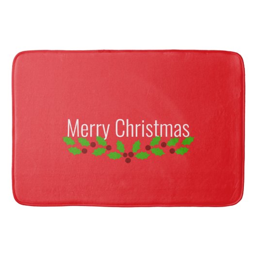 Rood, helderrood, kerstkleur badmat (Voorkant)