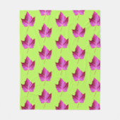 Rood herfst esdor bladmotive op groene achtergrond fleece deken (Voorkant)
