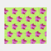 Rood herfst esdor bladmotive op groene achtergrond fleece deken (Voorkant (Horizontaal))