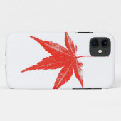 Rood herfstblad op wit Case-Mate iPhone case (Achterkant (horizontaal))