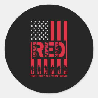 Rood herinner iedereen die tot zij allen komen ops ronde sticker