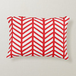 Rood herringbone decoratief kussen