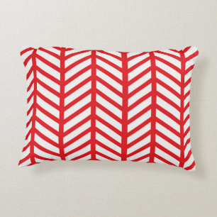 Rood herringbone decoratief kussen